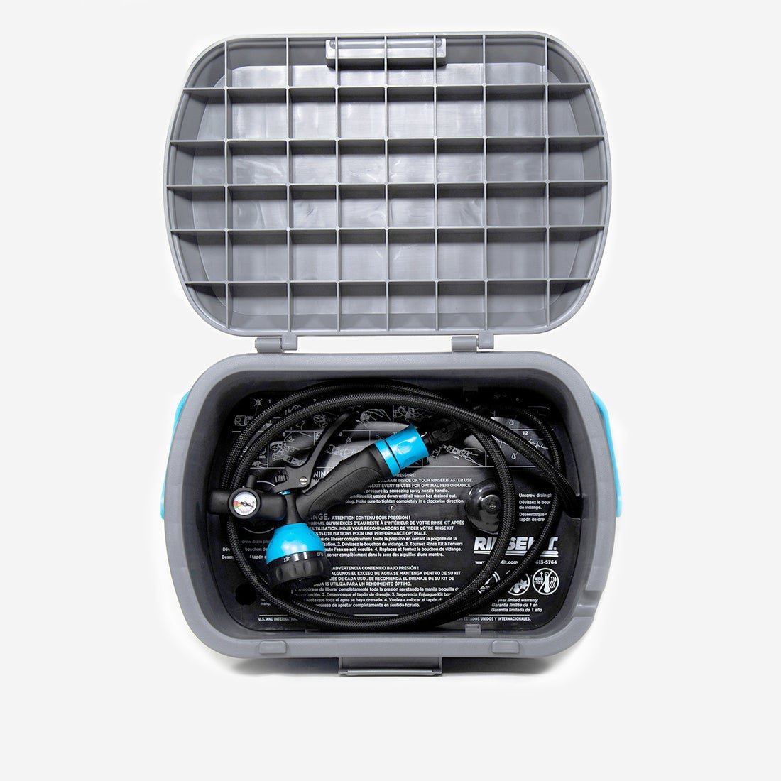  RinseKit Plus, Ducha portátil con bomba de mano, 1.8 galones  de agua caliente o fría